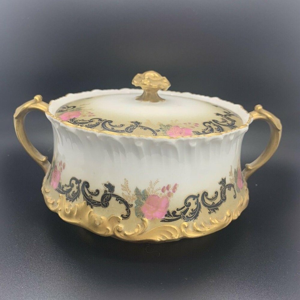 Antique Tressemann Vogt France Limoges Biscuit Jar